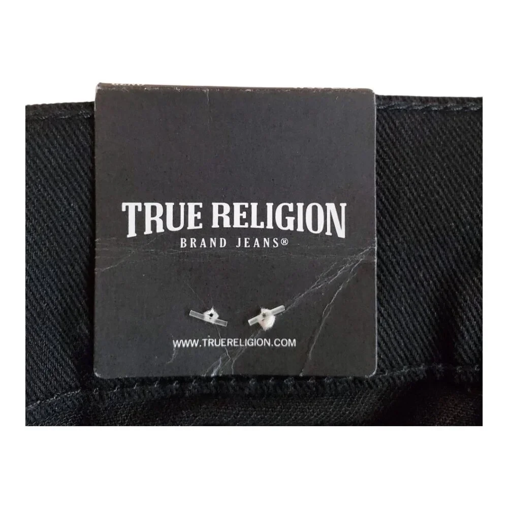 NEW TRUE RELIGION Men's Geno Relaxed Slim Black Jeans